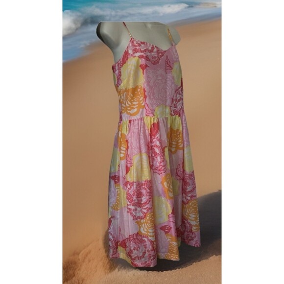 Lilly Pulitzer Winners Circle Pink Floral White Label Sleeveless Sundress Sz 8 - Picture 3 of 11
